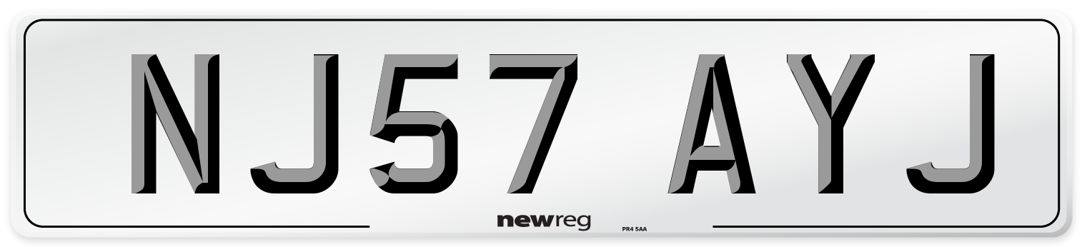 NJ57 AYJ Number Plate from New Reg